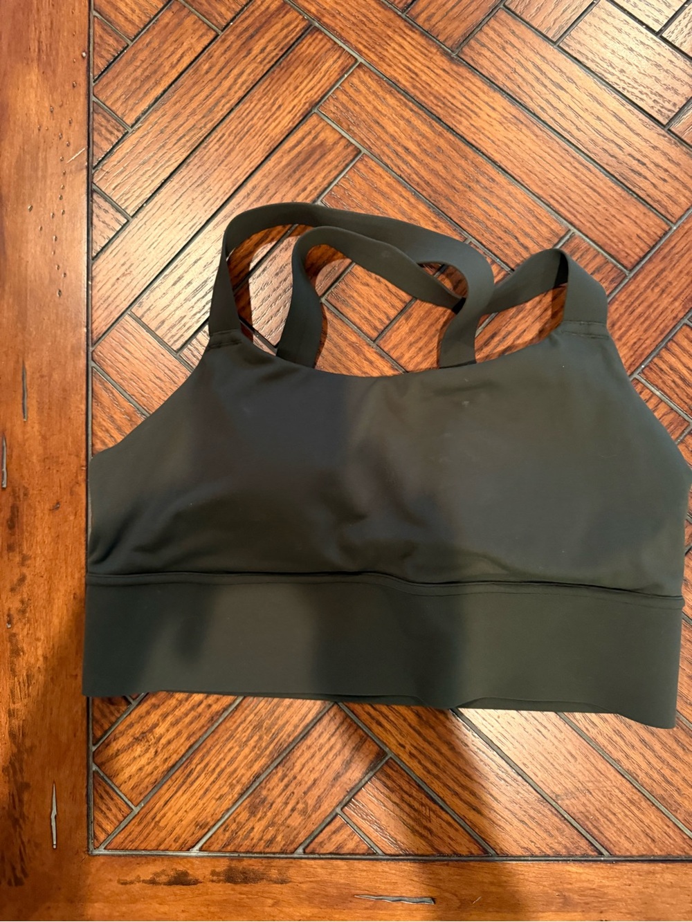 Athleta Dark Olive Green Racerback Sports Bra